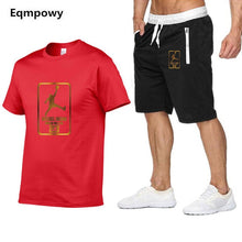 Load image into Gallery viewer, Tracksuit Men Shorts Summer Casual Men's Sportswear Suit Shorts Brand Clothing Two Pieces Top Tee+Shorts Sweat Suits