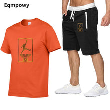 Load image into Gallery viewer, Tracksuit Men Shorts Summer Casual Men's Sportswear Suit Shorts Brand Clothing Two Pieces Top Tee+Shorts Sweat Suits