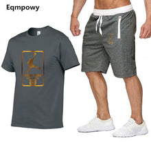 Load image into Gallery viewer, Tracksuit Men Shorts Summer Casual Men's Sportswear Suit Shorts Brand Clothing Two Pieces Top Tee+Shorts Sweat Suits