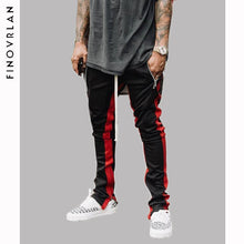 Load image into Gallery viewer, Block Patchwork Stripe Harem Pants Mens 2018 Autumn Casual Zipper Pockets Joggers Sweatpants Male Cotton Ankle zipper trousers