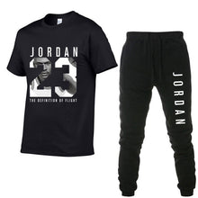 Load image into Gallery viewer, Summer Hot Sale Men&#39;s Sets T Shirts+pants Two Pieces Sets Casual Tracksuit Male Tshirt Gyms Fitness trouser