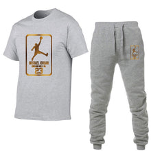 Load image into Gallery viewer, Summer Hot Sale Men&#39;s Sets T Shirts+pants Two Pieces Sets Casual Tracksuit Male Tshirt Gyms Fitness trouser