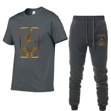 Load image into Gallery viewer, Summer Hot Sale Men&#39;s Sets T Shirts+pants Two Pieces Sets Casual Tracksuit Male Tshirt Gyms Fitness trouser