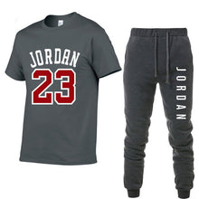 Load image into Gallery viewer, Summer Hot Sale Men&#39;s Sets T Shirts+pants Two Pieces Sets Casual Tracksuit Male Tshirt Gyms Fitness trouser