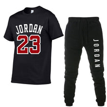 Load image into Gallery viewer, Summer Hot Sale Men&#39;s Sets T Shirts+pants Two Pieces Sets Casual Tracksuit Male Tshirt Gyms Fitness trouser