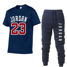 Load image into Gallery viewer, Summer Hot Sale Men&#39;s Sets T Shirts+pants Two Pieces Sets Casual Tracksuit Male Tshirt Gyms Fitness trouser