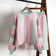 Load image into Gallery viewer, Womens Colorful Striped Sweater Set