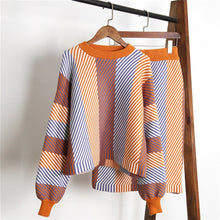 Load image into Gallery viewer, Womens Colorful Striped Sweater Set