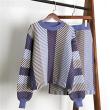 Load image into Gallery viewer, Womens Colorful Striped Sweater Set