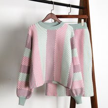 Load image into Gallery viewer, Womens Colorful Striped Sweater Set