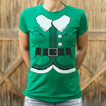 Load image into Gallery viewer, Santa&#39;s Elf Costume T-Shirt (Ladies)