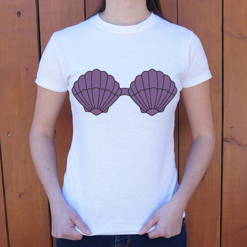 Mermaid Seashells Bra T-Shirt (Ladies)
